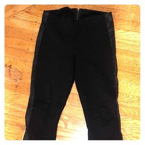 Jcrew black legging Pants with leather sides